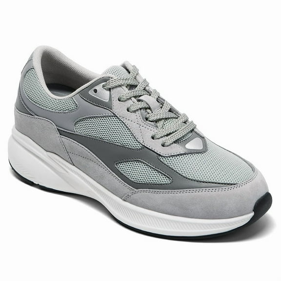 CMR CHAMARIPA Men's Invisible Height Increase Shoes - Grey Mesh Casual Elevator Shoes 8CM / 3.15 Inches