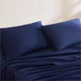 thumbnail image 1 of Juego de 2 fundas de almohada estándar, ropa de cama, algodón orgánico, azul marino, 1 of 5
