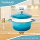 thumbnail image 2 of Olla holandesa de hierro fundido esmaltado Nuovva con tapa, antiadherente, de 6.4 cuartos de galón, resistente y apta para horno hasta 260 °C, para hornear pan, estofar, guisar y asar, 28 cm, color az, 2 of 5