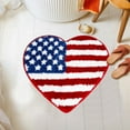 thumbnail image 4 of Ybomd Under $5 4th of July American Flag Heart Shaped Bathroom Rugs Non Slip Patriotic Red White and Blue Rug Mat Washable Welcome Mats for Front Door Independence Day Memorial Day Bedroom H, 4 of 6