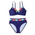 thumbnail image 2 of ylioge Womens Plus Size Bikini Sets S-5XL Two Piece Swimsuits Ladies Color-Block Adjustable Beach Swimwear Swimwear Bathing Suits, 2 of 4