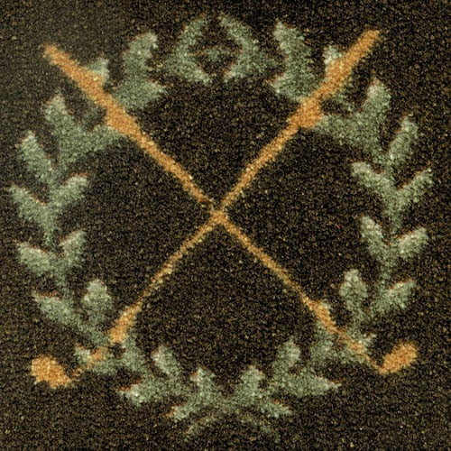 Crossed Clubs On Half Round Rug