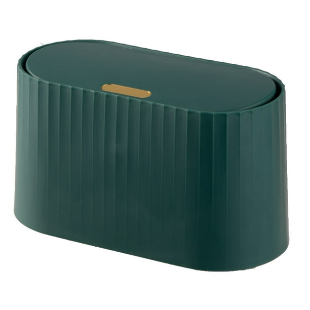 Bote de basura de escritorio Tapa de prensa Bote de basura Micron Tocador Escritorio de sala de estar Baño Bote de basura de cocina