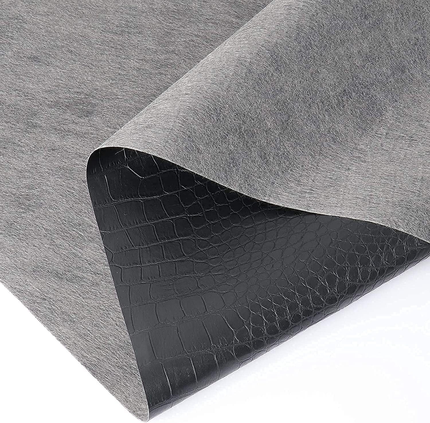 Vinyl Leather Fabric Crocodile Pattern Marine Waterproof Material 54" W Marine Vinyl Synthetic Leather Sheets 0.5mm Thick for Upholstery Crafts, Automotive/Boat, Cushion, DIY Sewing - Black