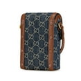 thumbnail image 2 of Pre-Owned Gucci GG Denim Horsebit 1955 Shoulder Bag 625615 Indigo Blue Brown Canvas... (Good), 2 of 8