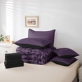 thumbnail image 6 of Feelyou Purple Hipple Damask Comforter Set 7pcs, Western Life Tree Full Bedding Set, 6 of 8