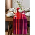 thumbnail image 4 of Ldtrchee Red Purple Table Runner 60 Inches, Modern Striped Plaid Abstract Oil Painted Bed Runner Dresser Scarves Tabletop for Indoor Outdoor Parties/Ceremony/Banquet, 13" x 60", 4 of 8