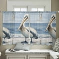 thumbnail image 4 of Coastal Pelican Sheer Curtains 54 Inches Length 2 Panels Set, Window Sheer Curtains for Living Room/Bedroom, Modernism Art Oil Painting Birds Light Filtering Rod Pocket Curtain 52'' x 54'' x 2, 4 of 7