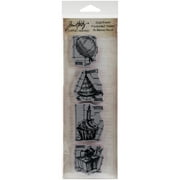 Tim Holtz Mini Blueprints Strip Cling Stamps 3"X10"-Birthday