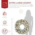 thumbnail image 3 of Best Choice Products 30in Artificial Pre-Lit Flocked Fir Christmas Wreath Decoration w/ 100 2-in-1 LED Lights, 220 Tips, 3 of 7