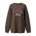 thumbnail image 2 of Gibobby Sudaderas con cremallera Sudadera informal con cuello redondo Y 2 K para mujer, sin capucha, con estampado de sueltas, sudadera de manga larga, blusa superior (Café, XXL), 2 of 4