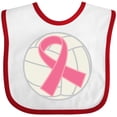 thumbnail image 3 of Inktastic Breast Cancer Volleyball Pink Ribbon Sports Gear Boys or Girls Baby Bib, 3 of 4