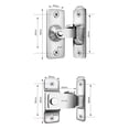 thumbnail image 4 of Cerradura de puerta corrediza de ángulo recto de seguridad con pestillo de acero inoxidable de 90 grados (S), 4 of 6