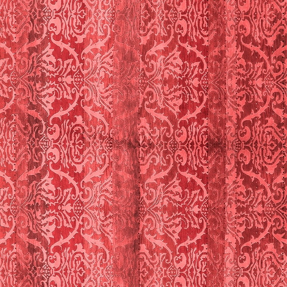 Ahgly Company Indoor Square Oriental Red Industrial Area Rugs, 7' Square