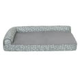 thumbnail image 5 of FurHaven Pet Products Plush Fur & Almond Print Cooling Gel Memory Foam Deluxe L-Chaise Pet Bed for Dogs & Cats - Gray Almonds, Medium, 5 of 15