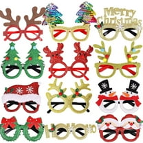 CuiLiyq 12 PCS Christmas Holiday Glasses, Cute Christmas Glasses Frames, for Christmas Party Favors Festive Decorations