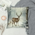 thumbnail image 2 of Nawypu Aesthetic Pillow Covers White Snowy Winter Rustic Throw Pillow Covers Xmas Tree Reindeer Angel Rabbit Printed Decorative Farmhouse Pillowcase for Couch Sofa Seating Bench (A), 2 of 5
