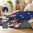 Cartoon Puppy Round Area Rug Living Room 8ft, Dag Paw Print Bone Balls ...