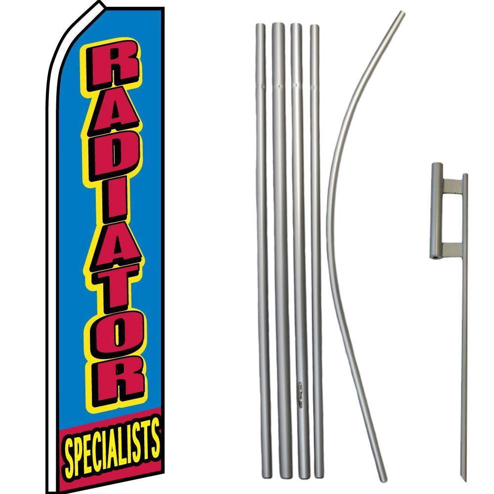 3 pack 16ft Aluminum Advertising Swooper Pole with 30" Ground Spike Set 