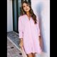 thumbnail image 5 of Vestidos Casuales Holgados de Larga con Rayas Lisas y Botones para Mujer Rosa XXL, 5 of 10