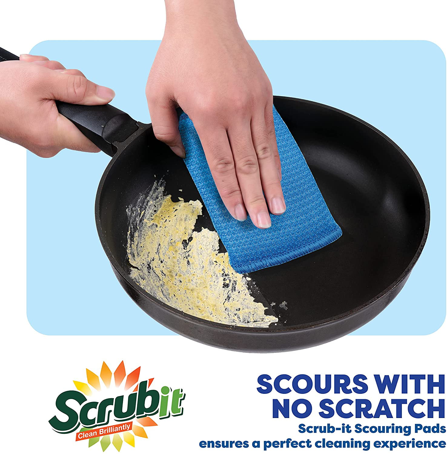 Scratch Proof Kitchen Utensil Scrubber Pad, Standard - Pack of 6