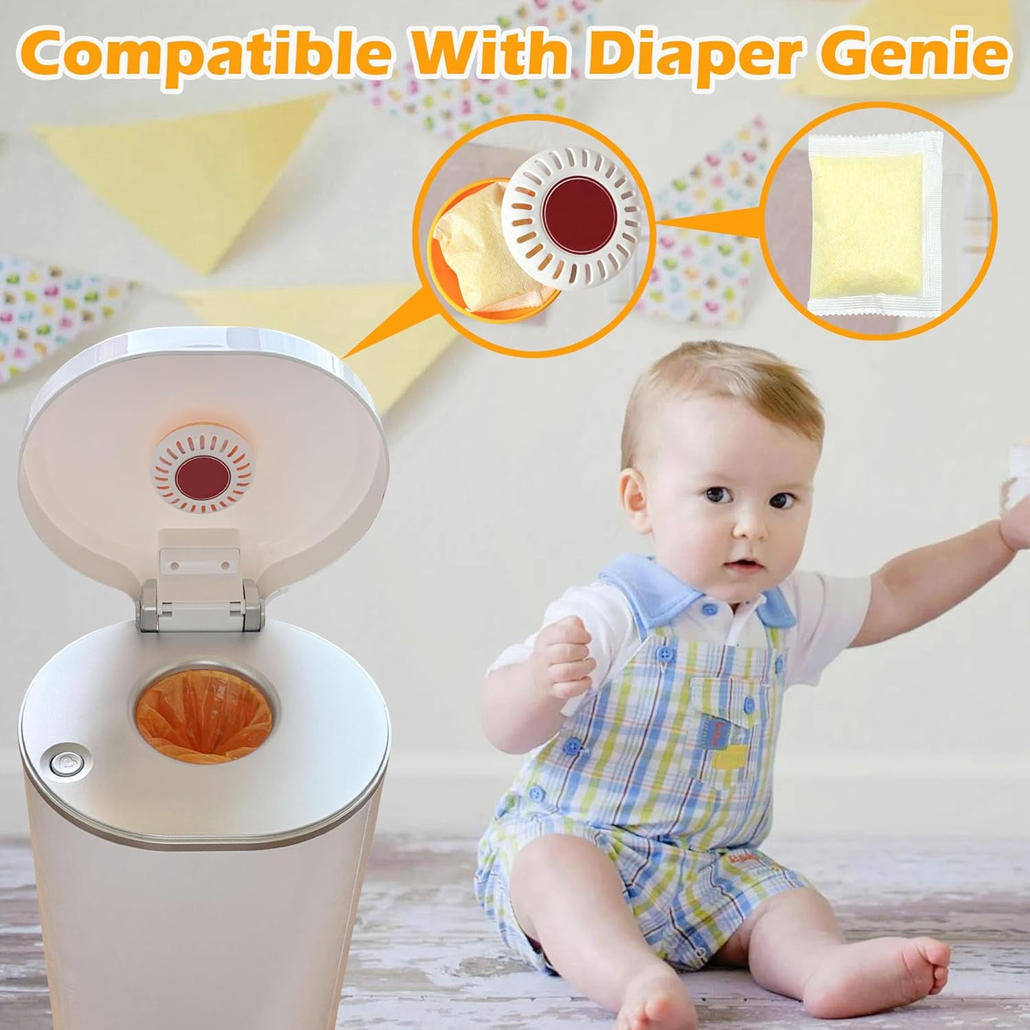 12 Pack Deodorizers Refills for Munchkin Pail Diaper, Diaper Pail Odor Removing for Munchkin deodorizing Discs