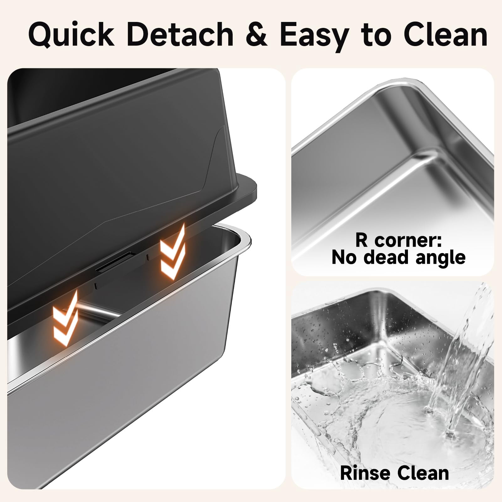2 Pack Extra Large Stainless Steel Cat Litter Boxes with High Sides, Includes 2 Scoops