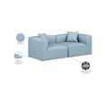 thumbnail image 2 of Meridian Furniture Cube Light Blue Vegan Leather 2-Pc. Modular Sofa, 2 of 9
