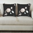 thumbnail image 3 of Set of 2 18x18in Throw Pillow Covers - Modern Abstract Design with Colorful Circular Motif on Black Perfect for Couch Bed Car, 3 of 8