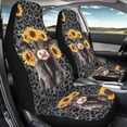 thumbnail image 2 of Binienty Leopard Highland Cow Automobile Seat Cover, Universal Seat Covers for Front Seat Cushion Pad Mat Vehicle Accessories Elastic Polyester Car Seat Protector Covers, 2 Pack, 2 of 7