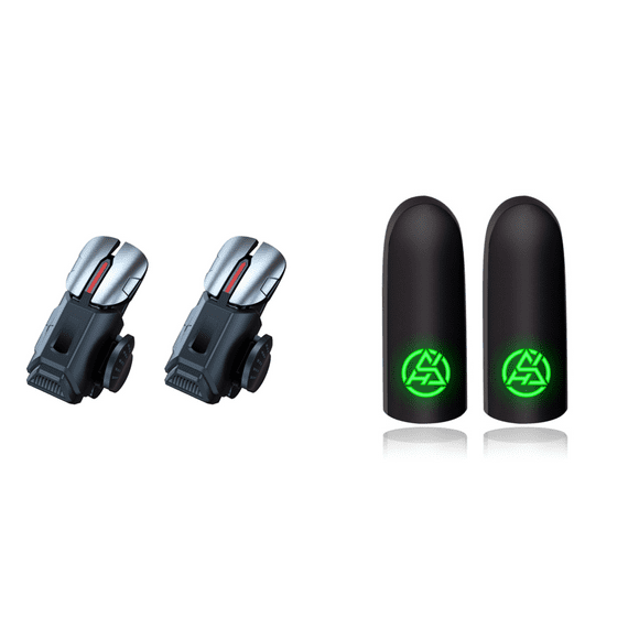 Peggybuy 2x 6 Finger Controller Gaming Aim Shooting Triggers Button for PUBG Mobile