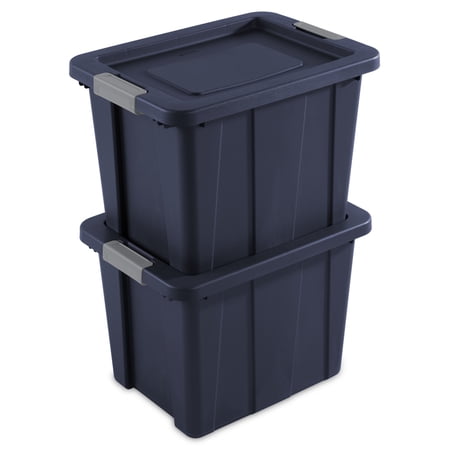 18 Gallon Latching Tote Plastic Dark Indigo Set of 6