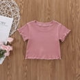 thumbnail image 4 of Fesfesfes Toddler Baby Girls Summer Solid Color Short Sleeve Top + Short+ Headband, 4 of 9