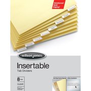 Wilson Jones�� Insertable Dividers- Gold Line, 8-Tab Set, Clear Tabs on Buff Paper