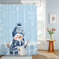 thumbnail image 4 of Shower Curtains for Bathroom, Blue Christmas Snowman Waterproof Fabric Shower Curtain, Xmas Snowflake Winter Blue Decorative Bathroom Curtain for Bathtub, 72"x84", No Hooks Included, 4 of 9