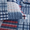 thumbnail image 2 of Visimisi Cotton Bedding Quilt Sets Reversible Real Patchwork Coverlet Sets All Season Blue Bedspread, Plaid Patchwork Pattern,Queen Size, 2 of 10