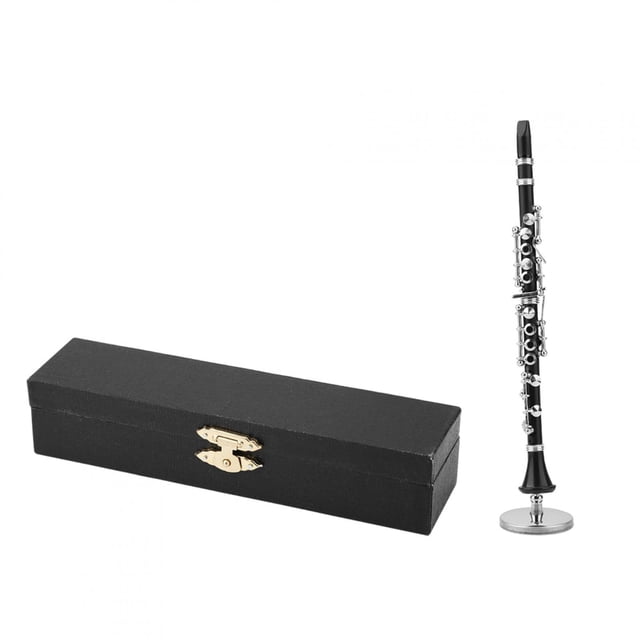 Mini clarinete de 16 cm, modelo de instrumento musical, adornos decorativos para exhibición.
