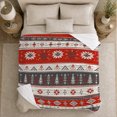 thumbnail image 4 of Nordic Winter Holiday Star Pattern, Festive Holiday Scene, Warm Flannel Blanket for Living Room and Reading Nook with Detailed Artwork, Art Lovers Christmas Gift, Festive Home Decor, 4 of 7