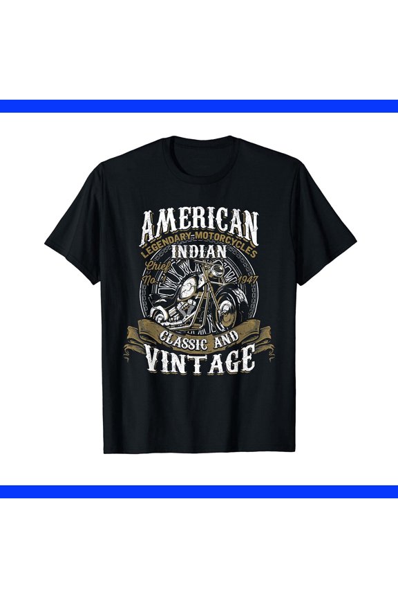 American Motorcycle Indian Old Biker T-Shirt , Vintage T-Shirt