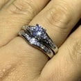 thumbnail image 2 of Sparkle Jewels 2.75Ct Round-Cut CZ Solitaire Bridal Set Wedding Ring White Gold Finish, 2 of 6