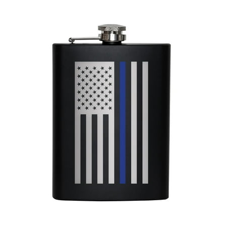 

Rothco Thin Blue Line Flag 8 Oz. Flask Black One-Size
