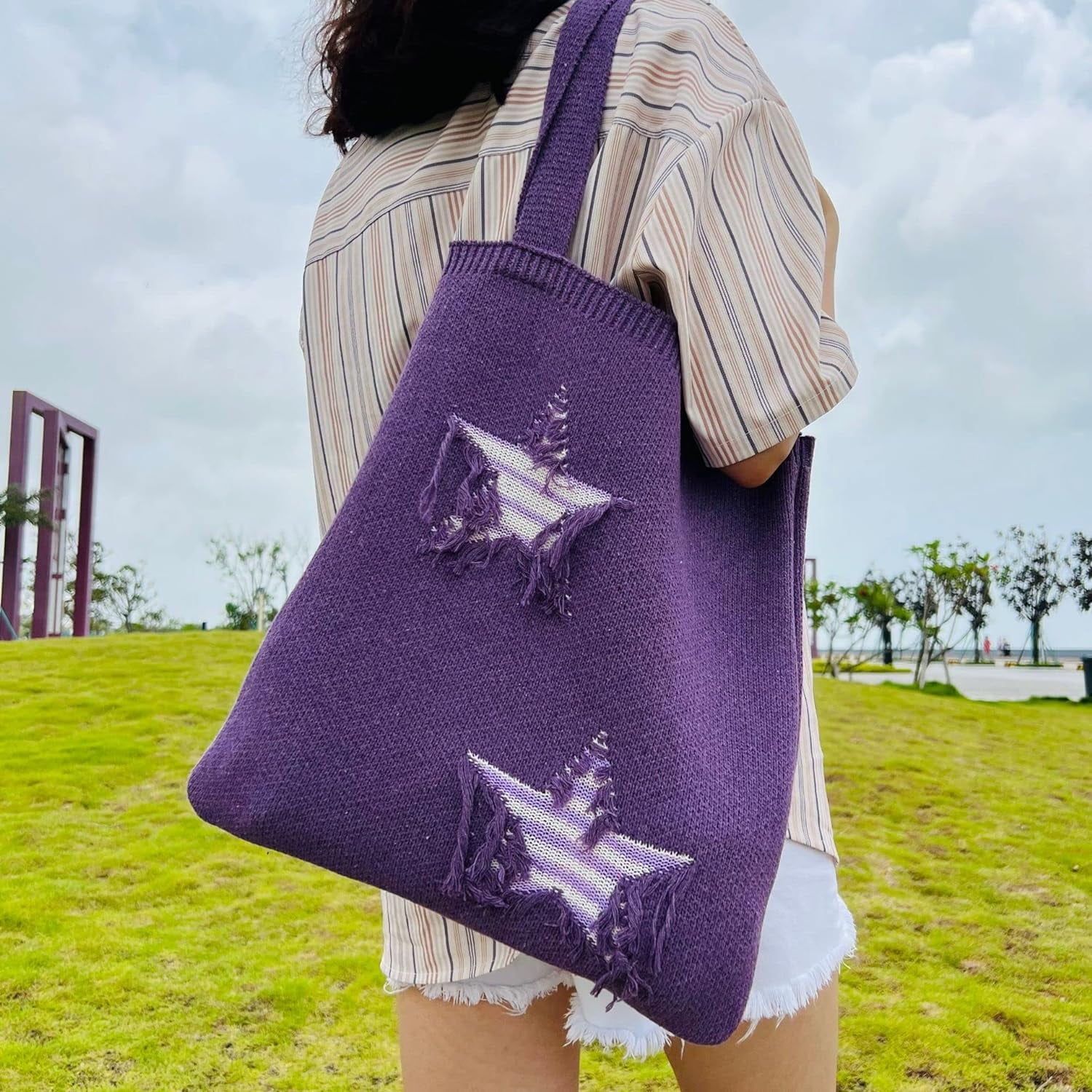 Kukuzhu Crochet Tote Bag Aesthetic Tote Bag Aesthetic Y2k Tote Bag Aesthetic Y2k Cute Tote Bags Aesthetic