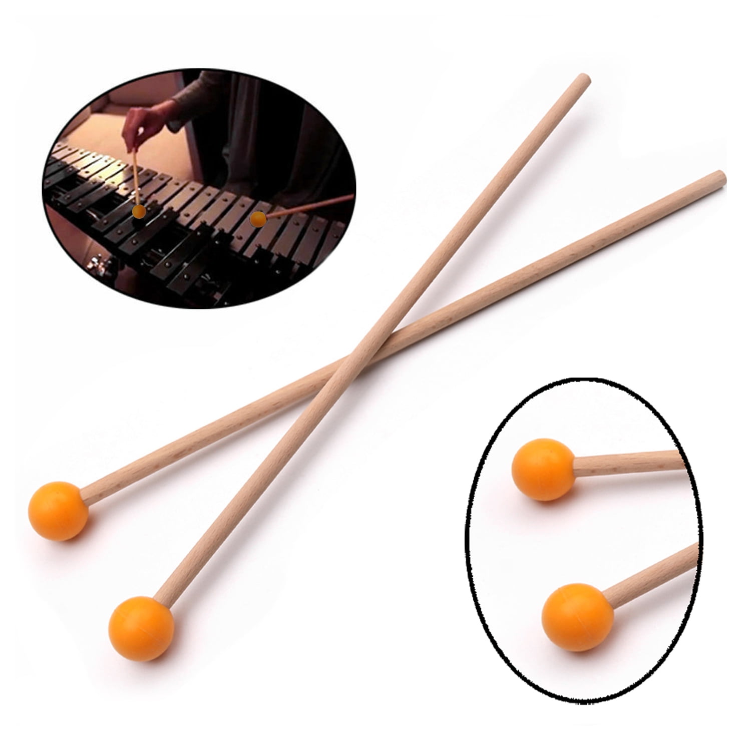 1 Pair Professional Xylophone Marimba Mallet Drumsticks Percussion