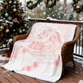 thumbnail image 1 of Manta navideña | Manta festiva con muñecos de nieve y árboles | Manta acogedora de poliéster suave y multicolor para sofá | Decoración navideña para interiores y exteriores, 1 of 6