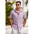 thumbnail image 6 of COOFANDY Mens Short Sleeve Button Down Shirts Casual Cotton Beach Summer Linen Textured Shirts?, 6 of 6
