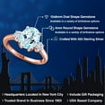 thumbnail image 2 of Gem Stone King 18K Rose Gold Plated Silver Ring Topaz Moissanite (3.46 Cttw), 2 of 7