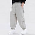 thumbnail image 5 of HAYIMI Toddler Pants Boys Casual Jogger Pants Elastic Ankle Cargo Trousers Kids Youth Teenage Boys Loose Fit Comfortable Outdoor School Wear Relaxed Fit Solid Color Daily Slacks, 5 of 5