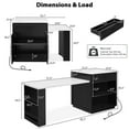 thumbnail image 3 of YDSM 82.7 inch Kitchen Island with Extendable Dining Table for 4-6 Seating, Faux Mable Kitchen Island Table with Double-sized Storage, Power Outlet, 2 Drawers, 2 Side Open Shelves, Black, 3 of 11