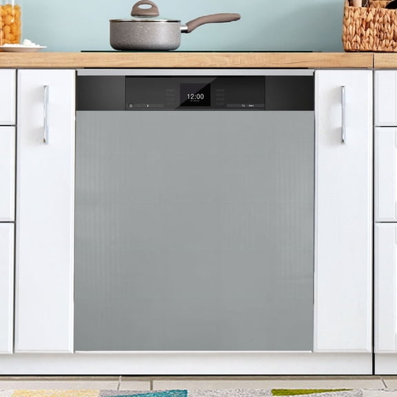 Ryvnso Silver Dishwasher Magnetic Refrigerator Magnet Cover Kitchen Home Decorative 23"x26"