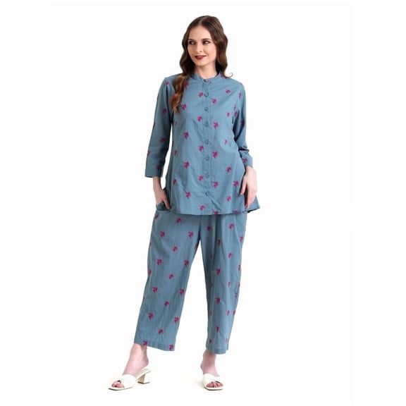 VIBHNYA Women Embroidered Top and Pant Set Ethnic Wear Stylish Designer Suit Comfortable Festive Outfit